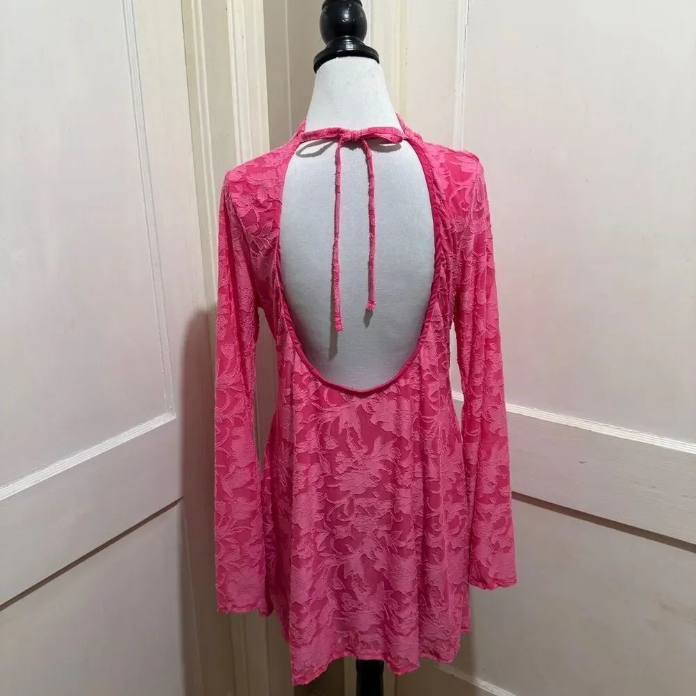 ASOS Design Pink Lace mini dress